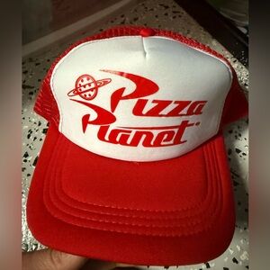 Pizza Planet Red and White Trucker Hat